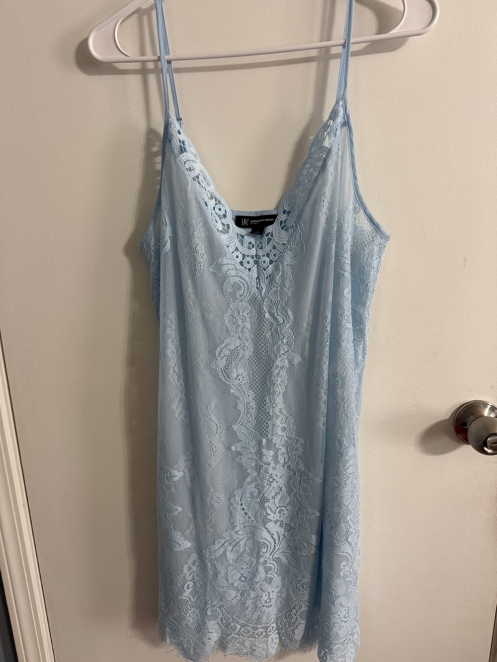 INC International Concepts Light Blue Lace Chemise Slip - Picture 3 of 5